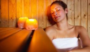 woman in infrared sauna